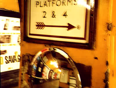Kennington station sign and mirror