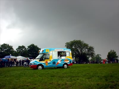 ice cream van in the rain