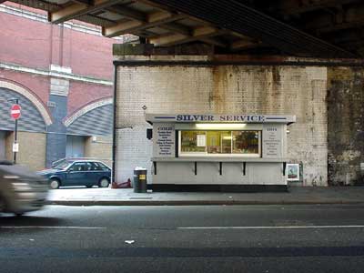 Silver Service cafe under Waterloo Bridge, London