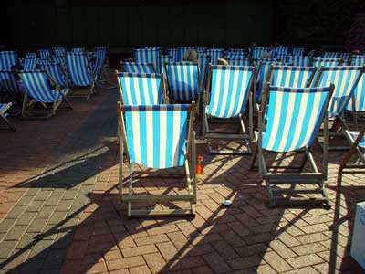 Deck Chairs in July, Victoria Embankment Gardens, London