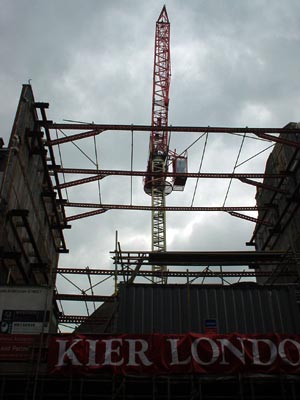 Building work, Long Acre, London