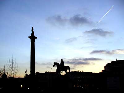 Trafalgar Square sunset, London