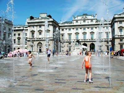 Fountains and kids, Somerset House, London