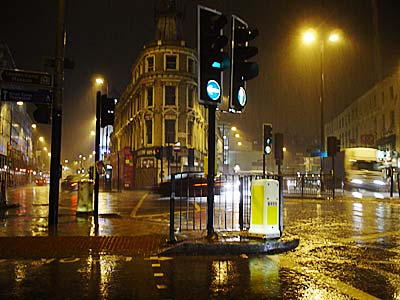 Kings Cross in the rain, London
