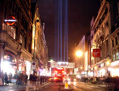 copyright licensing Oxford Street Christmas lights December 2003 London