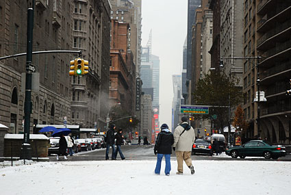 Photos of Central Park in the snow, Manhattan, New York, NY, US, December 2007
