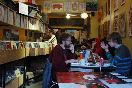 Eat Records cafe, Greenpoint, Brooklyn, New York, NYC, US