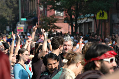 Crowd scene, New York Marathon 2005, Bedford Avenue, Williamsburg, Brooklyn, New York, Brooklyn, New York, NYC, US
