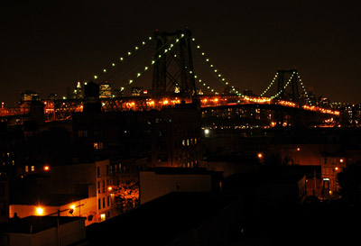 Williamsburg Bridge at night, Williamsburg, Brooklyn, New York, Brooklyn, New York, NYC, US