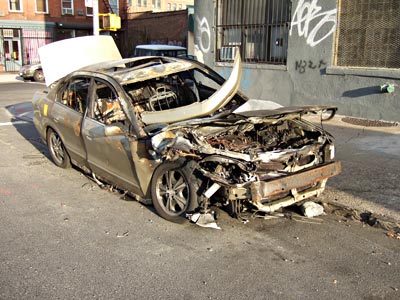 Abandoned car, Wythe Avenue, Williamsburg, Brooklyn, New York, Brooklyn, New York, NYC, US