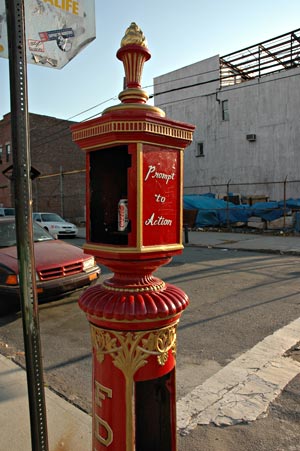 Prompt to action, Fire Department phone, Williamsburg, Brooklyn, New York, Brooklyn, New York, NYC, USA
