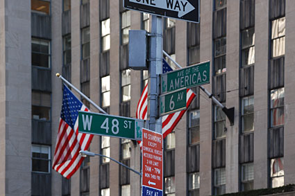 new york city street signs. Street signs and flags,