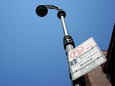 lamp posts and street signs