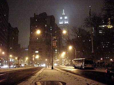 Empire State in the snow