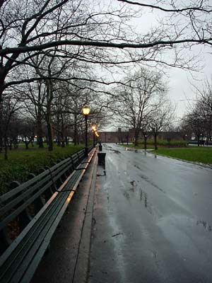 Battery Park in the rain