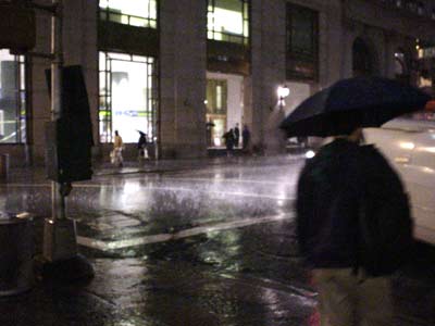 rainstorm on Broadway
