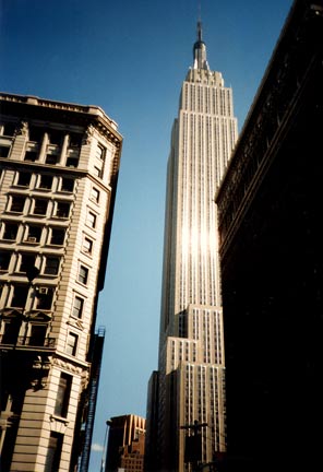 Empire State, reflected sunlight