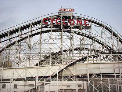 Cyclone ride, Coney Island, New York