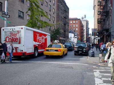 Street scene, Mulberry and Prince Street, SoHo, Manhattan, New York