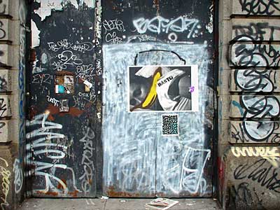 Graffiti door, Crosby Street, Manhattan, New York