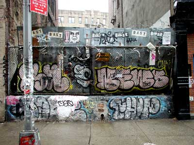 Graffiti wall, Crosby Street, Manhattan, New York