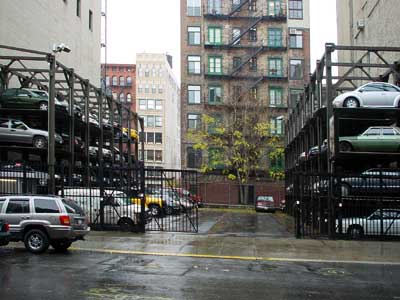 Vertical car parking, Manhattan, New York