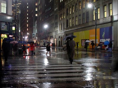 Rainy rush hour, Fifth Avenue, Manhattan, New York