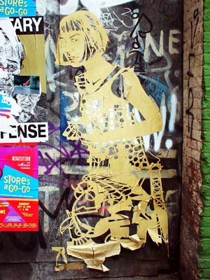 Sticky tape graffiti, Manhattan, New York
