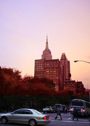 Empire State sunset, Manhattan, New York