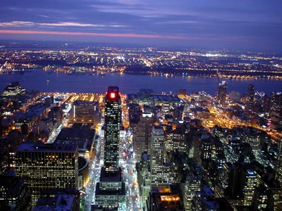 looking west over the Hudson River, Manhattan, New York