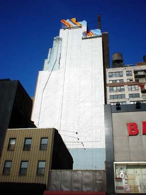 Mural in progress, 34th St, Manhattan, New York