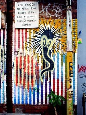 Wooster St street art, Manhattan, New York