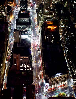 'View from the Empire State building, 34th Street and 5th Avenue, New York, NYC, USA