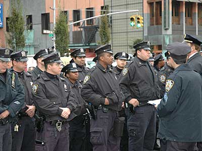 Police on patrol, Union Square, Midtown, Manhattan, New York, NYC, USA