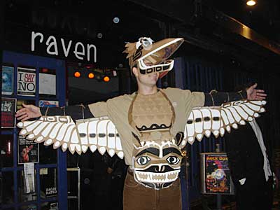 Halloween costume, The Raven, Avenue A and East 12th Street, Lower East Side, Manhattan, New York, NYC, USA