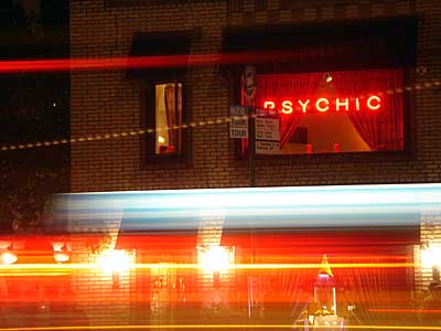 Neon Psychic sign, Seventh Avenue and Barrow Street, Manhattan, New York, NYC, USA
