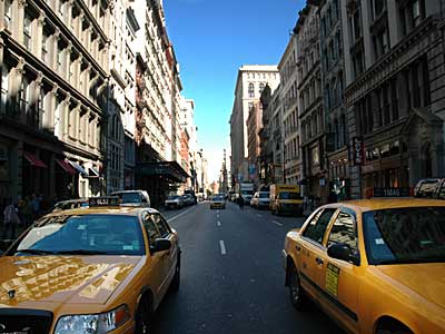 Yellow cabs on Broadway, Manhattan, New York, NYC, USA