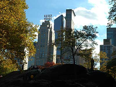 Essex House from Central Park, Central Park, Manhattan, New York, NYC, USA