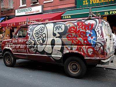 Graffiti, Mulberry Street, Little Italy, Manhattan, New York, NYC, USA