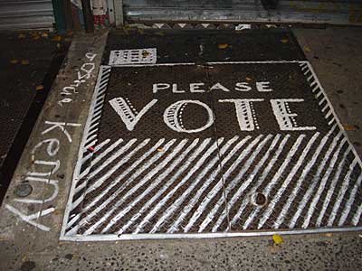 Please vote, Lower East Side, Manhattan, New York, NYC, USA