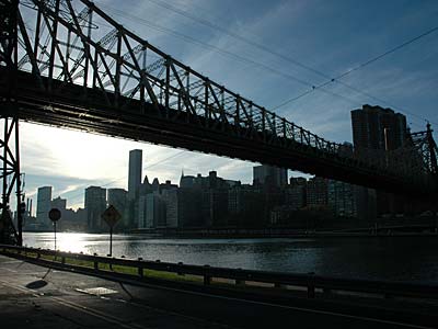 Queensboro Bridge from Roosevelt Island, Manhattan, New York, NYC, USA
