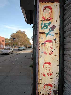 Reagan stencils, Williamsburg, Brooklyn, New York, NYC, USA