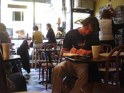 Inside Read Cafe, Bedford Avenue, Williamsburg, Brooklyn, New York, NYC, USA