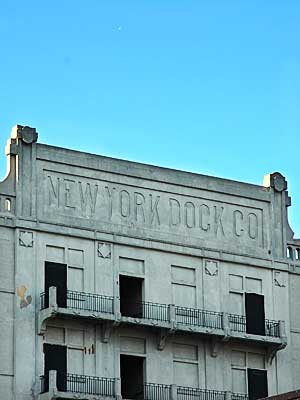 New York Dock Co, old building sign, Red Hook, Brooklyn, New York, USA