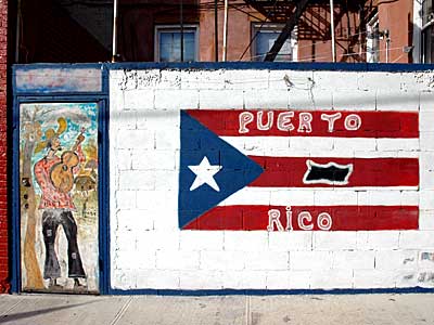 Hand Painted Puerto Rican flag, Williamsburg, New York, USA
