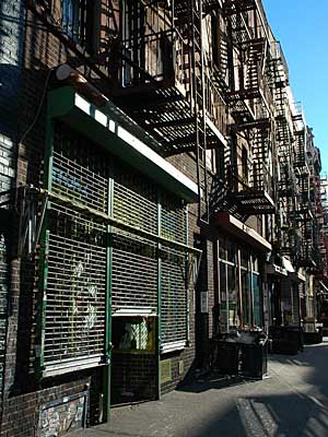 Fire escapes on Ludlow St, Lower East Side, Manhattan, New York, USA