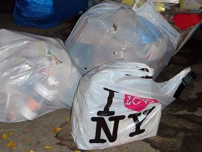 I Love New York bag, New York, signs, shops and graffiti, Manhattan, New York, USA