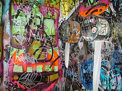 Most graffitied toilet in the world?, Max Fish, 178 Ludlow St, Lower East Side, Manhattan, NYC, USA