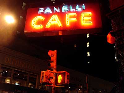 Neon Sign, Fanelli Cafe, Manhattan, NYC, USA