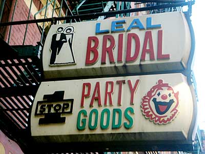 Leal Bridal and Party Goods, Clinton Street, Lower East Side, Manhattan, New York City, NYC, USA